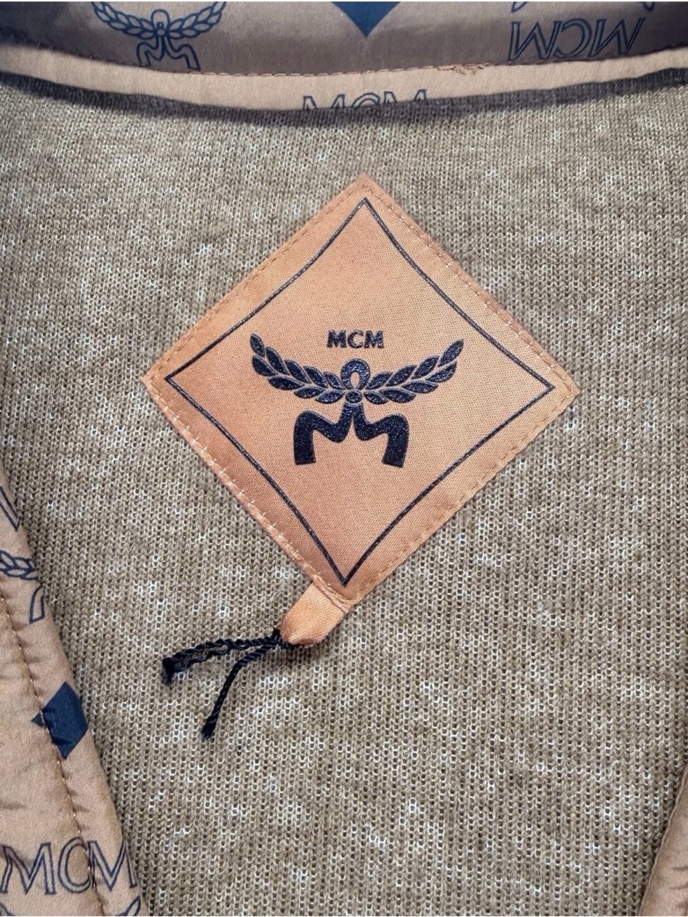 MCM Monogram Pocket Sherpa Cardigan Sweater Jacket sz XL - Picture 3 of 10